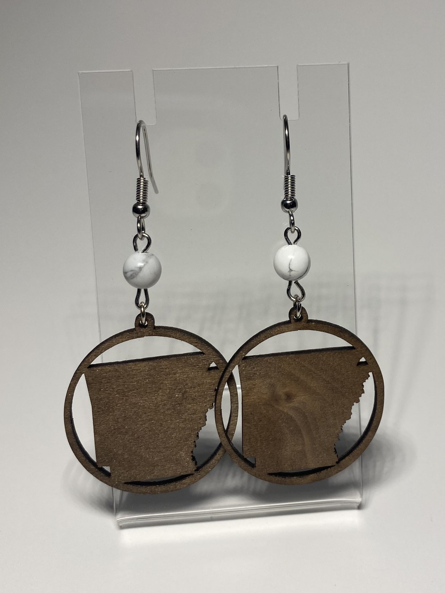 Wooden Arkansas Earrings
