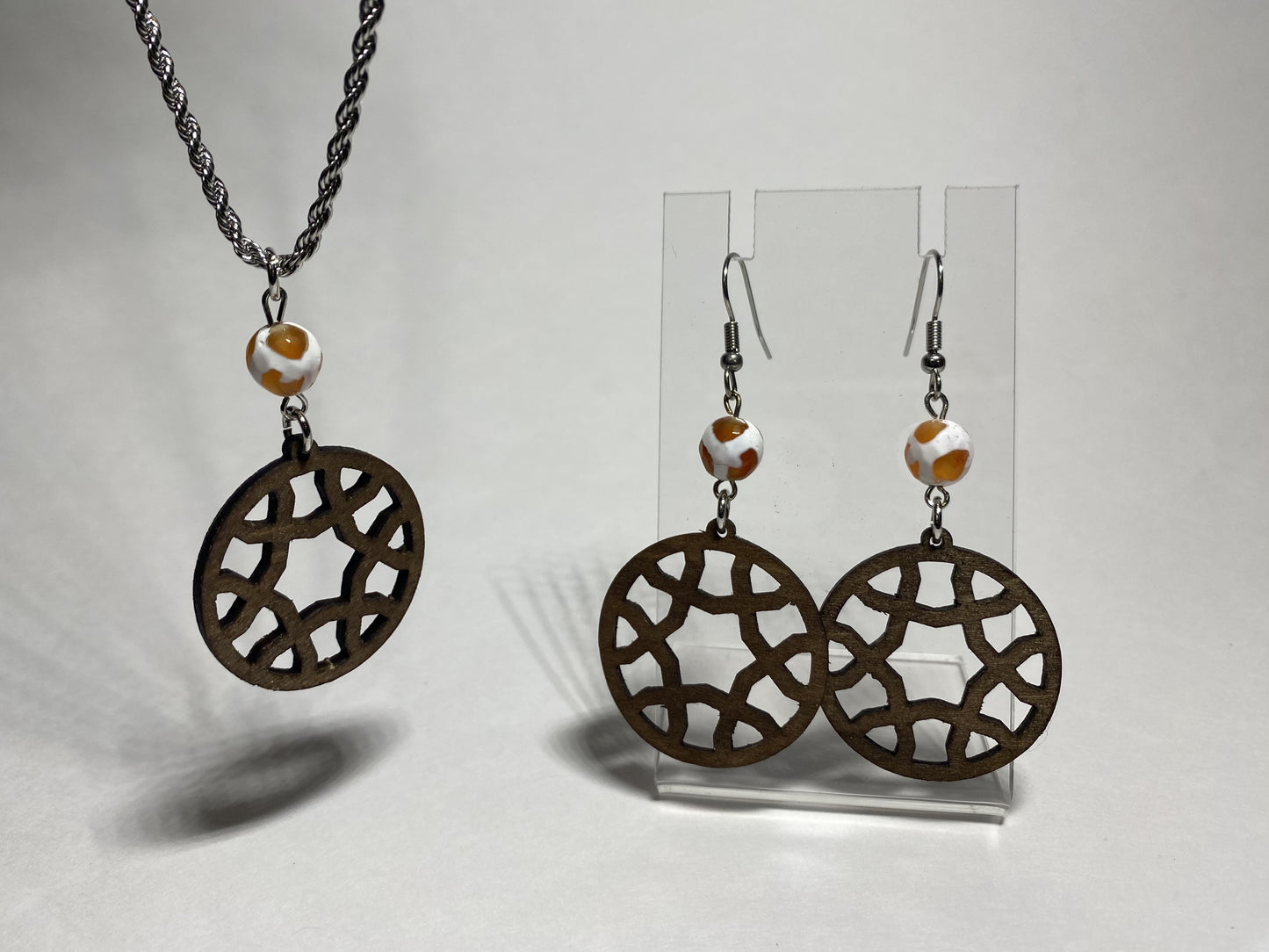 Wooden Necklace & Earring Set