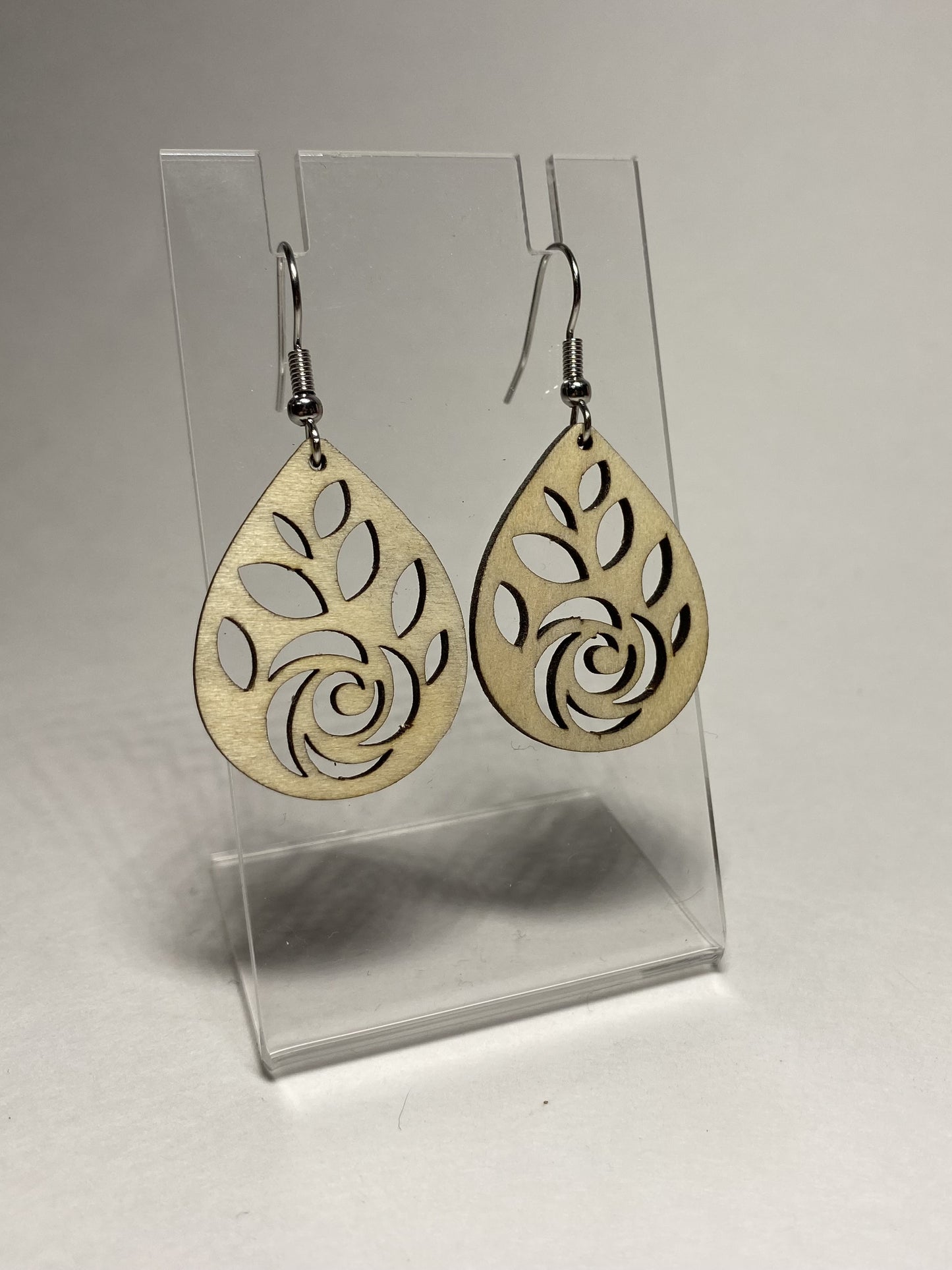 Wooden Teardrop Earrings