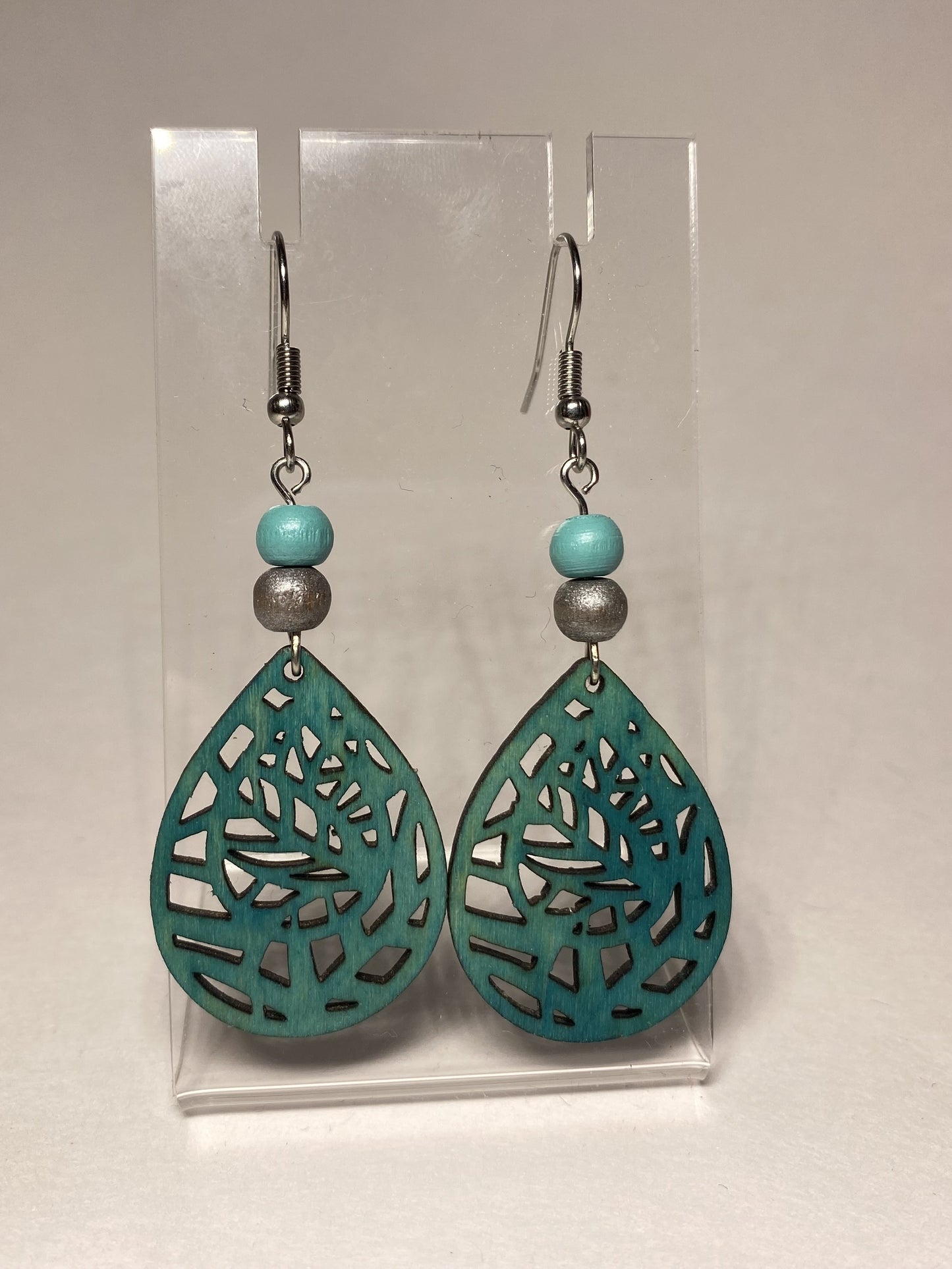 Wooden Teardrop Earrings