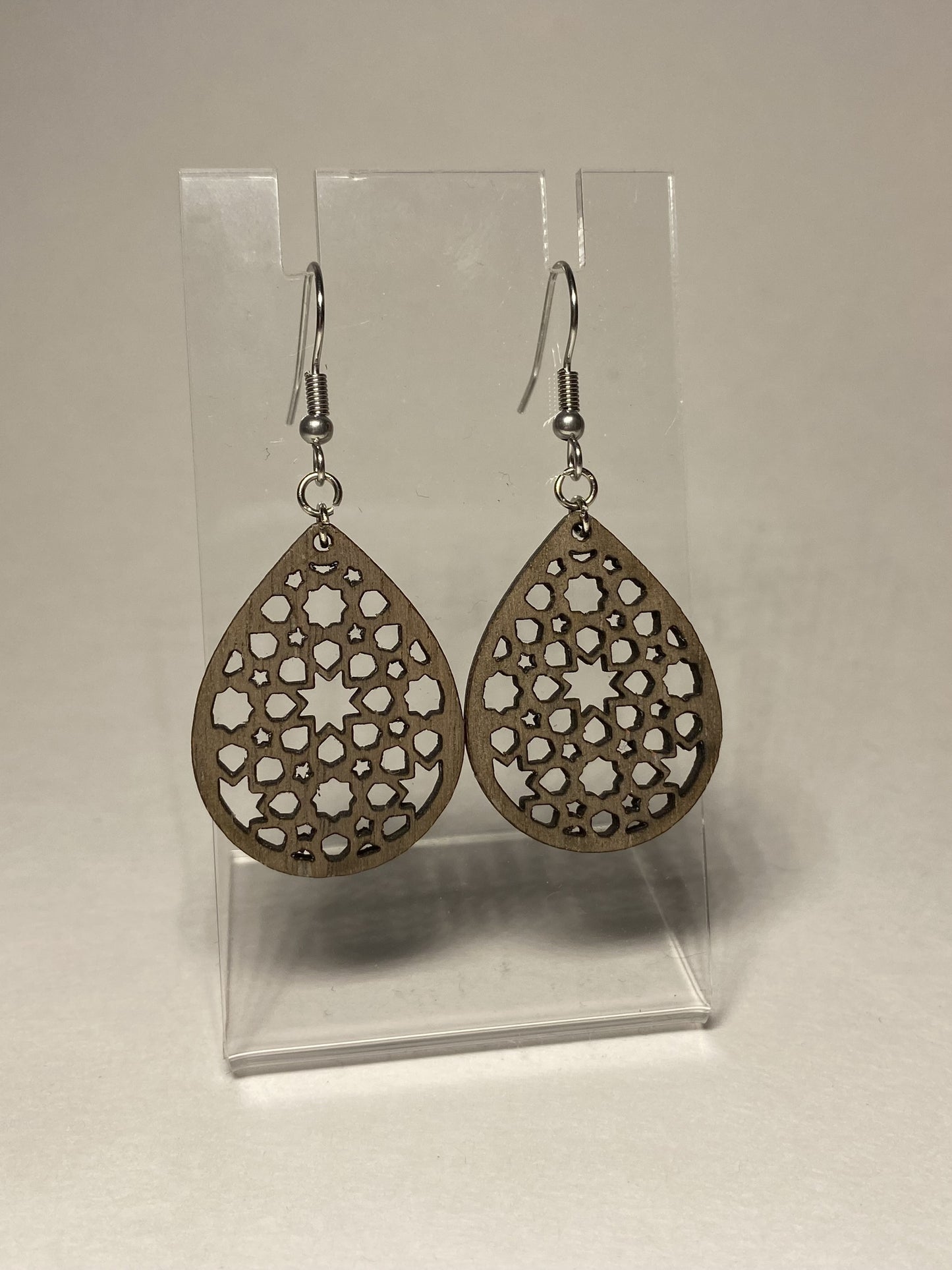 Wooden Teardrop Earrings