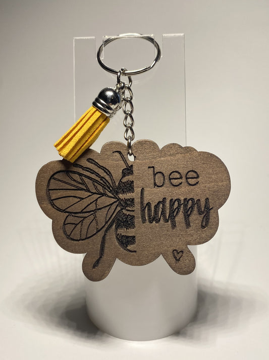 Wooden Bee Keychain