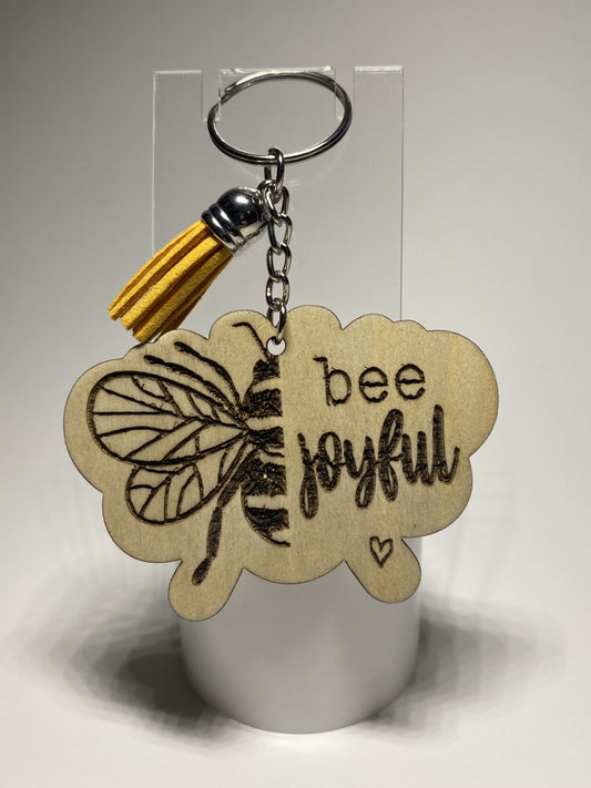 Wooden Bee Keychain