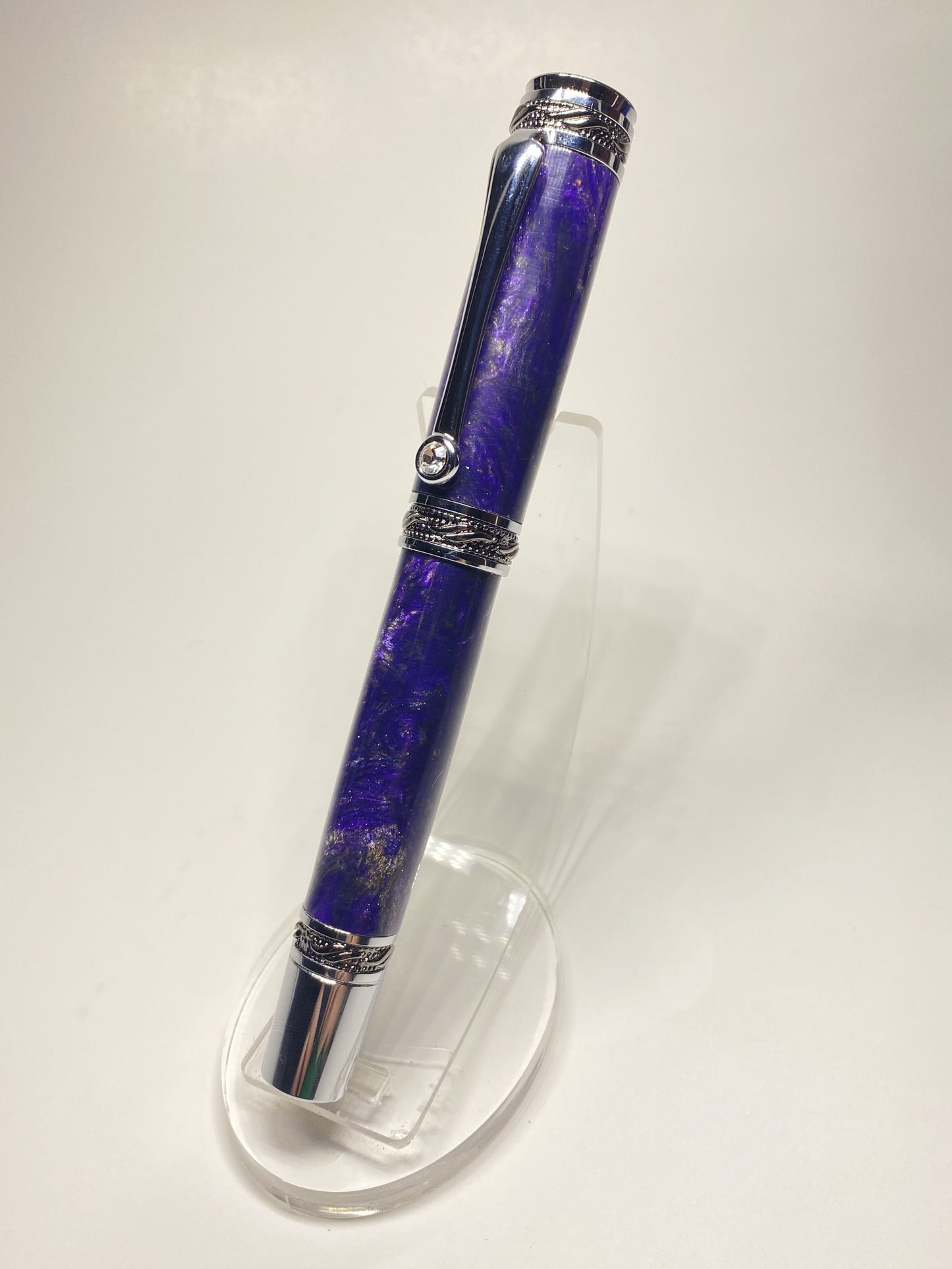 Majestic Purple Midnight Fountain Pen with Swarovski Crystal