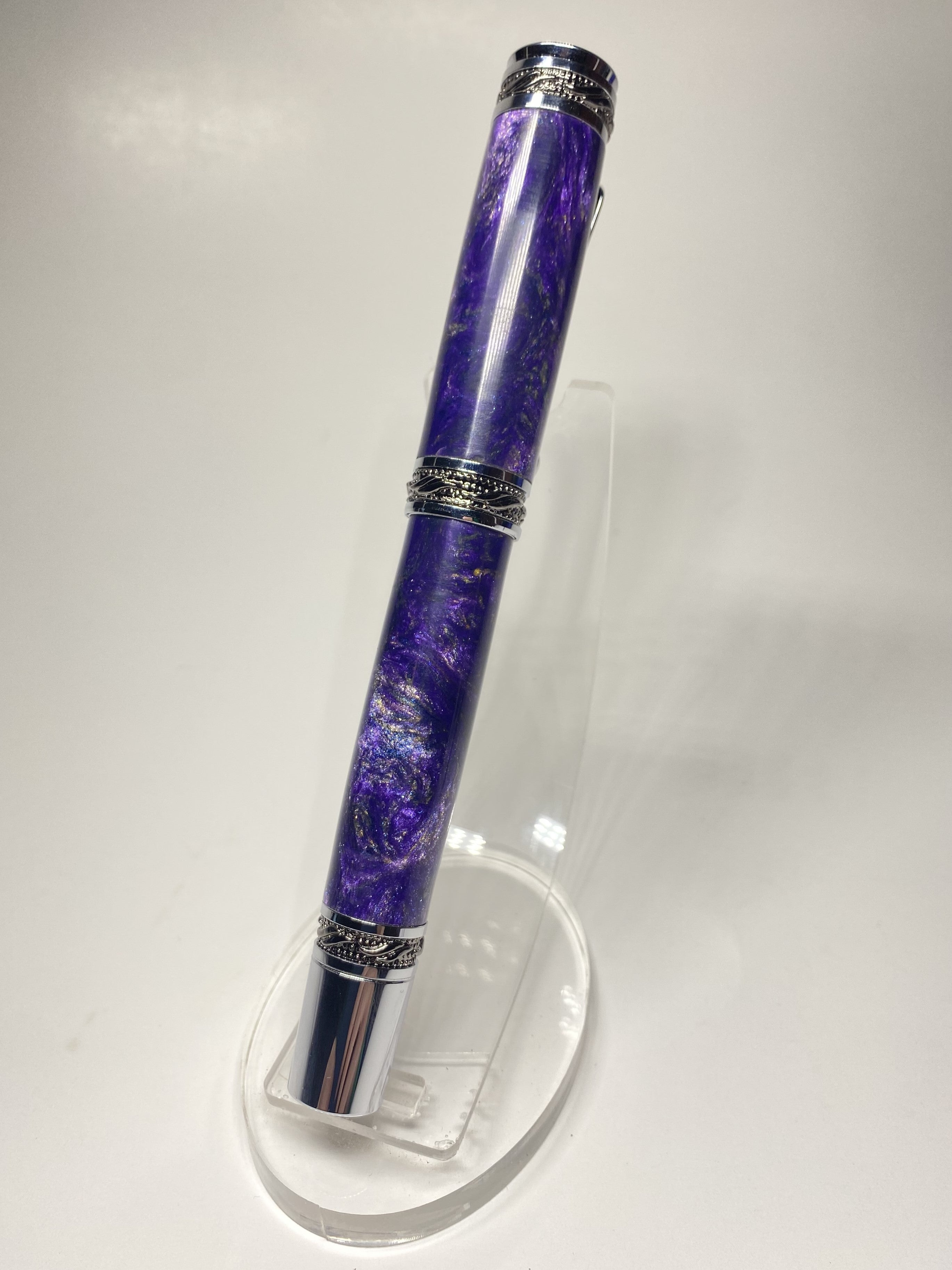 Ebony with Swarovski top Clear Crystal Fountain Pen