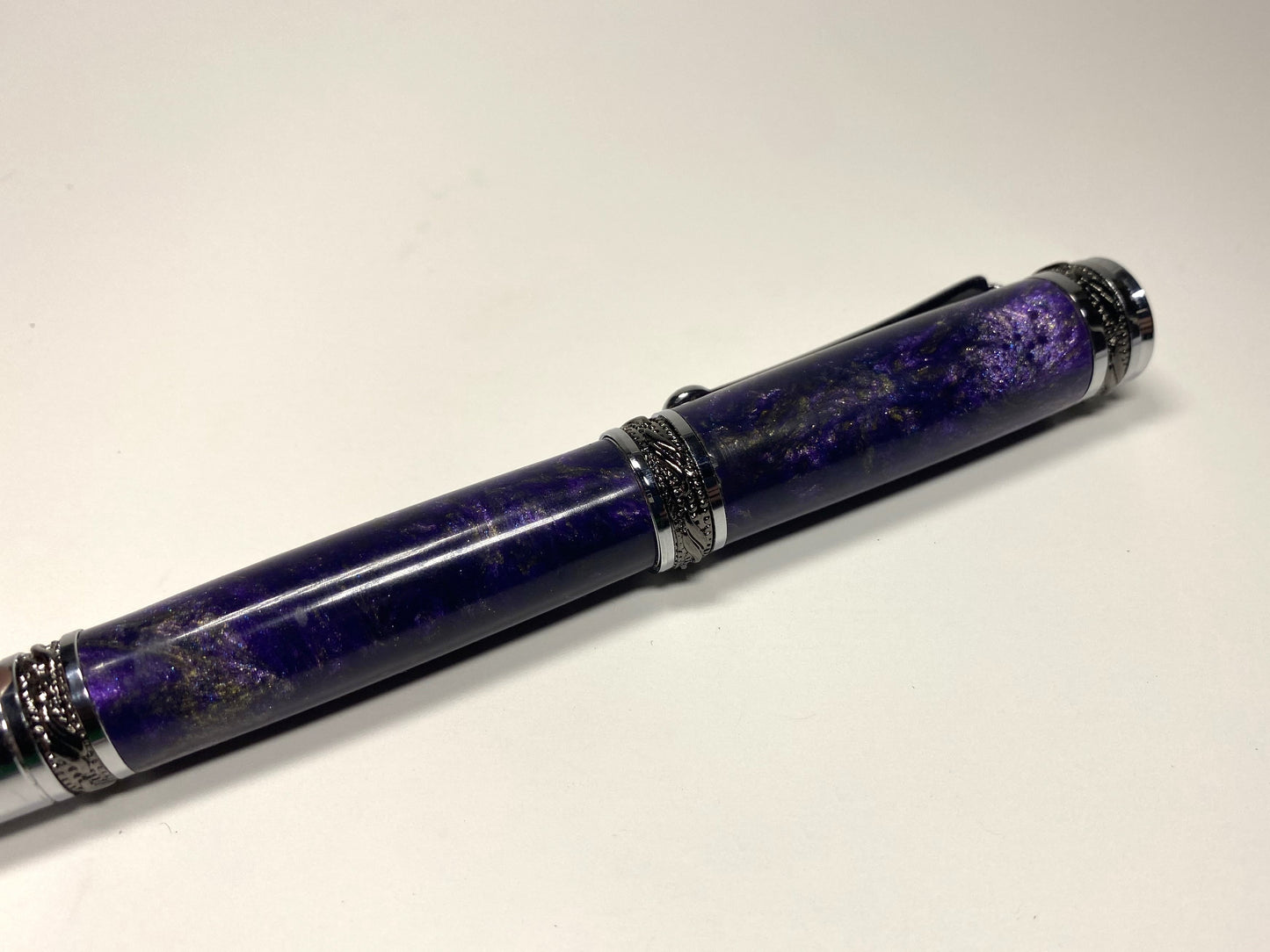 Majestic Purple Midnight Fountain Pen with Swarovski Crystal