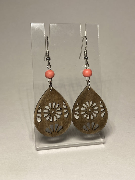 Wooden Teardrop Earrings