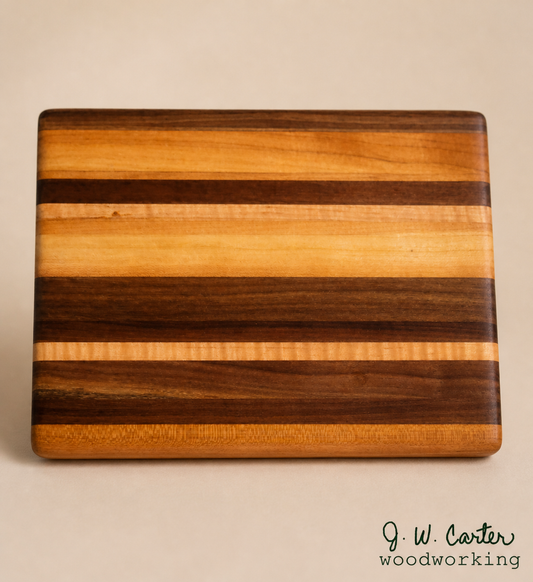 Cutting Board Walnut + Cherry + Curly Maple